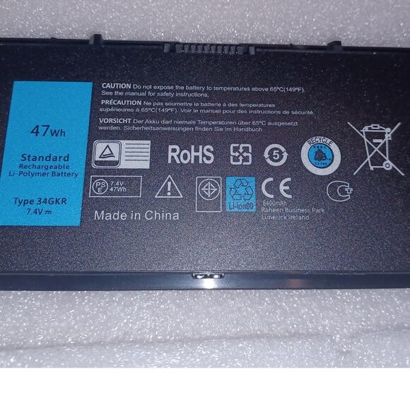 Laptop battery type 34GKR, a 47Wh Standard Rechargeable Li-Polymer Battery - Picture 5 of 8